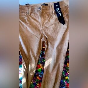 Faux suede flare pants